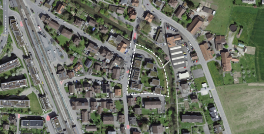 Das Areal «Säget» und das Umfeld aus der Vogelperspektive (Quelle: geo.admin.ch)